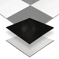 Black & White Slate Snaplock Dance Floor Set - Easy Assembly, Portable with Edging & Transport Cart! - 36