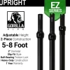 Black Anodized EZ Series - 2-Piece Adjustable Upright w/Slip-Lock (5ft-8ft)