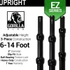 Black Anodized EZ Series - 3-Piece Adjustable Upright w/Slip-Lock (6ft-14ft)