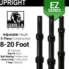 Black Anodized EZ Series - 3-Piece Adjustable Upright w/Slip-Lock (8ft-20ft)