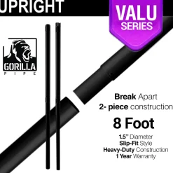 Black Anodized Valu Series - 8ft Break Apart 1.5" Portable Upright
