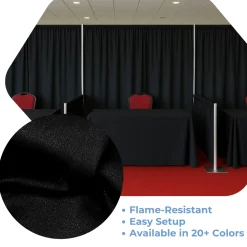 Black - Banjo Cloth Drape Panel by Eastern Mills w/ Sewn Rod Pocket