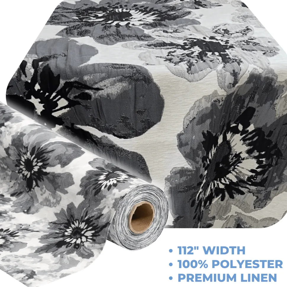 Black Botanica by the Yard - 112" Width
