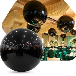 Black Giant Inflatable Mirror Ball Sphere – Maxorb™ Reflective Ceiling Event Decor – Commercial Installation Sizes