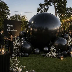 Black Giant Inflatable Modern Ball Sphere – Maxorb™ Event Decor – Commercial Installation Sizes