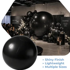 Black Giant Inflatable Modern Ball Sphere – Maxorb™ Event Decor – Commercial Installation Sizes