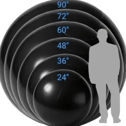 Black Giant Inflatable Modern Ball Sphere – Maxorb™ Event Decor – Commercial Installation Sizes