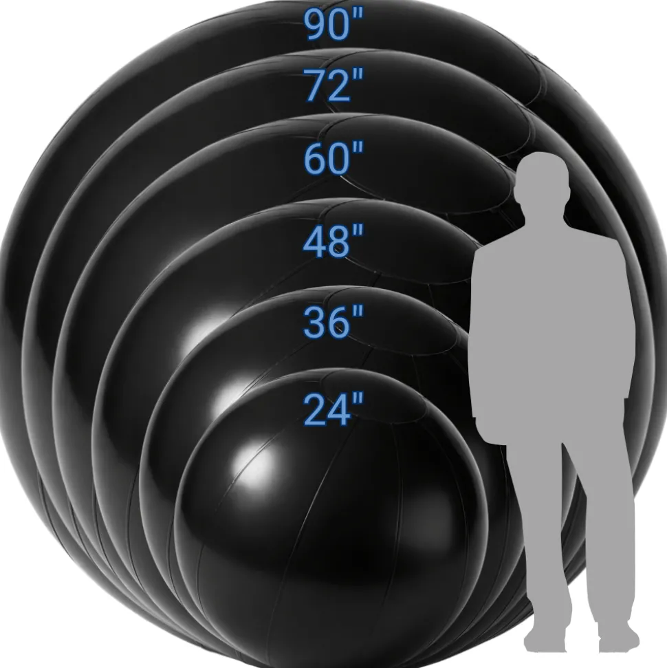 Black Giant Inflatable Modern Ball Sphere – Maxorb™ Event Decor – Commercial Installation Sizes