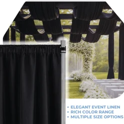 Black La Petite France Curtain Panel w/ 4