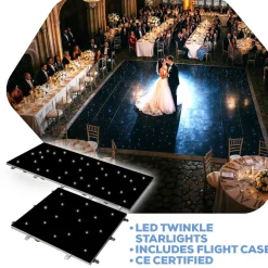Black LED Starlight Dance Floor Kit - 26ft x 26ft (includes Flight Case)