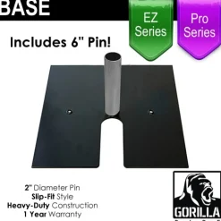Black Pro & EZ Series - 24in x 24in Heavy Duty Base w/ 6" x 2" Pin (Up to 18ft)