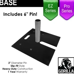 Black Pro & EZ Series - 18in x 18in Super Heavy Duty Base w/ 6" x 2" Pin (Up to 18ft)