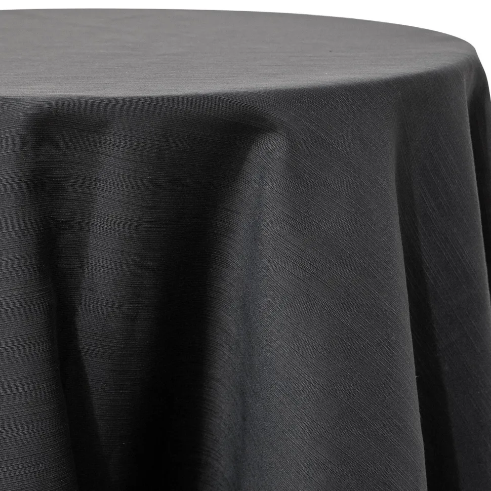 Black - Royal Slub Designer Tablecloth - Many Size Options