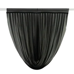 Black Sheer Chiffon Valance Curtain – Curved Backdrop Swag Topper with Rod Pocket (4ft Wide x 4ft, 5ft, 6ft Height Options)
