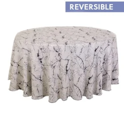 Black/Silver - Limestone Designer Tablecloths by Eastern Mills - Many Size Options