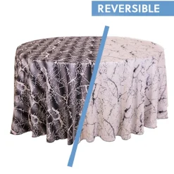 Black/Silver - Limestone Designer Tablecloths by Eastern Mills - Many Size Options
