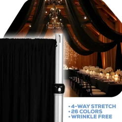 Black 4-Way Stretch Spandex Drape Panel - Choose your Size