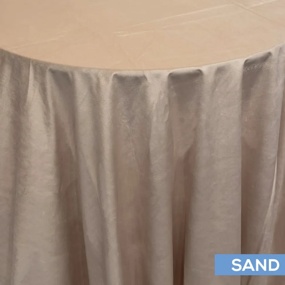 Bliss Velvet Tablecloth by Eastern Mills - Sand - Many Size Options