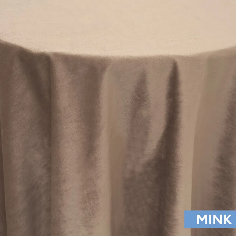 Bliss Velvet Tablecloth by Eastern Mills - Mink - Many Size Options