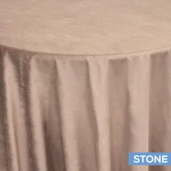 Bliss Velvet Tablecloth by Eastern Mills - Stone - Many Size Options