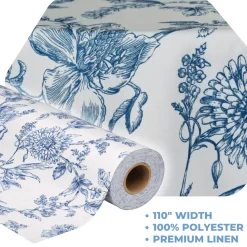 Blue Flores by the Yard - 110" Width