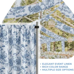 Blue Flores Curtain Panel w/ 4