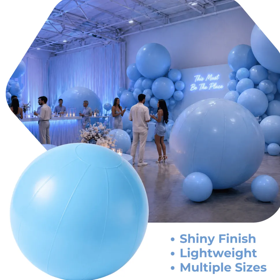 Blue Giant Inflatable Modern Ball Sphere – Maxorb™ Event Decor – Commercial Installation Sizes