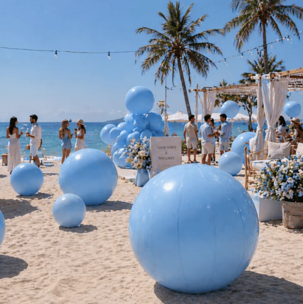 Blue Giant Inflatable Modern Ball Sphere – Maxorb™ Event Decor – Commercial Installation Sizes