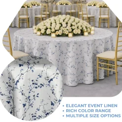 Blue Seraphine Jacquard Tablecloth - Multiple Size Options