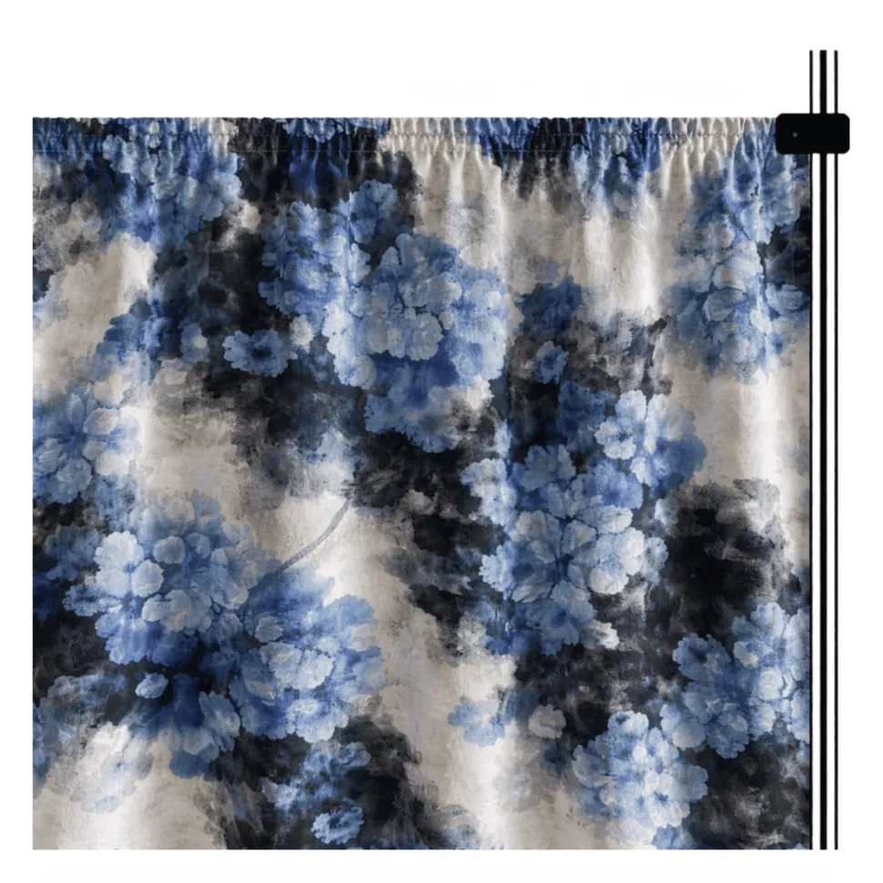 Blue Tivoli Curtain Panel w/ 4" Rod Pocket - 110" Wide - Many Size Options