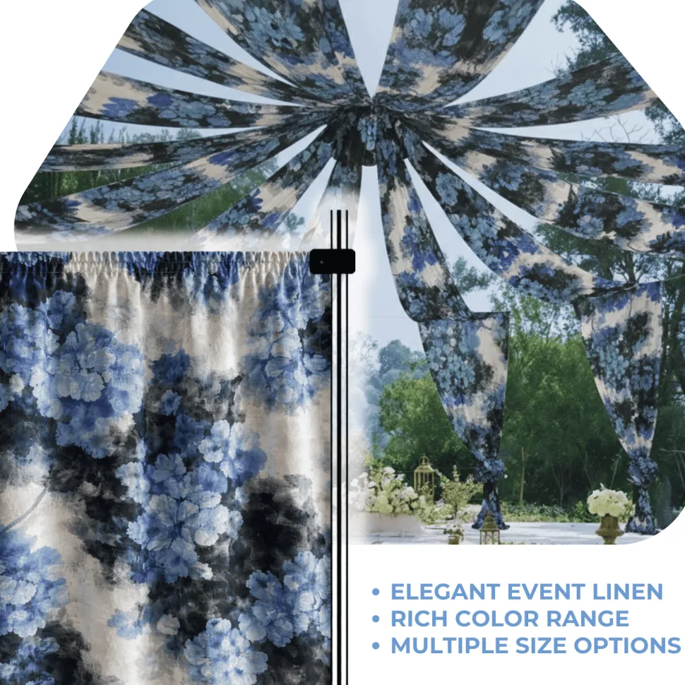 Blue Tivoli Curtain Panel w/ 4" Rod Pocket - 110" Wide - Many Size Options