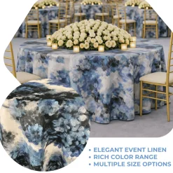 Blue Tivoli Jacquard Tablecloth - Multiple Size Options