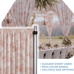 Blush Botanica Curtain Panel w/ 4" Rod Pocket - 112" Wide - Many Size Options