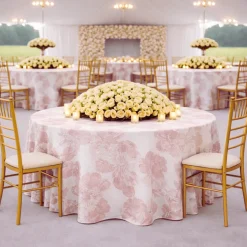 Blush Botanica Jacquard Tablecloth - Multiple Size Options
