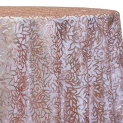 Blush - Fancy Leaf Sequin Overlay by Eastern Mills - Many Size Options