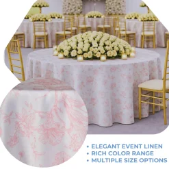 Blush Flores Jacquard Tablecloth - Multiple Size Options