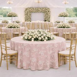 Blush Lindos Jacquard Tablecloth - Multiple Size Options