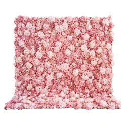 Blush Mixed Floral Wall - Curtain Style - Easy Install! Select Size
