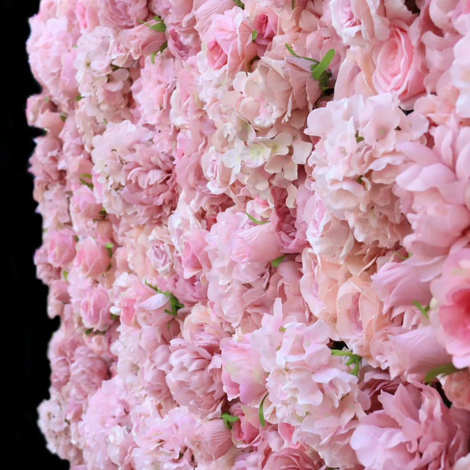 Blush Mixed Floral Wall - Curtain Style - Easy Install! Select Size