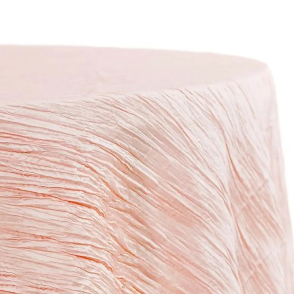Blush/Rose Gold Accordion Crushed Taffeta - Square / Round / Rectangular Table Topper/Overlay