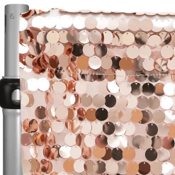 Blush/Rose Gold Payette Sequin Backdrop Curtain w/ 4" Rod Pocket by Eastern Mills - 8ft Long x 4.5ft Wide