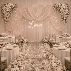 Blush Sheer Chiffon Valance Curtain – Curved Backdrop Swag Topper with Rod Pocket (4ft Wide x 4ft, 5ft, 6ft Height Options)