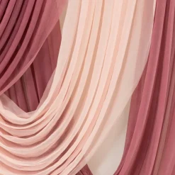 Blush Sheer Chiffon Valance Curtain – Curved Backdrop Swag Topper with Rod Pocket (4ft Wide x 4ft, 5ft, 6ft Height Options)