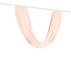 Blush Sheer Chiffon Valance Curtain – Curved Backdrop Swag Topper with Rod Pocket (4ft Wide x 4ft, 5ft, 6ft Height Options)