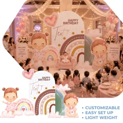 Boho Rainbow Foam Core Birthday Backdrop Kit by PopScene™