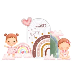 Boho Rainbow Foam Core Birthday Backdrop Kit by PopScene™