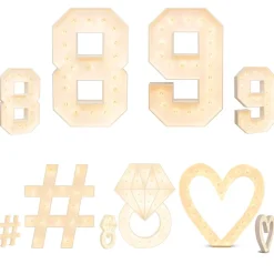 Bold Wood Marquee Numbers & Symbols - 4ft
