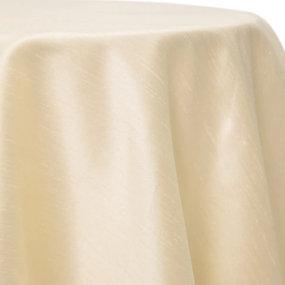 Bone - Shantung Satin “Capri” Tablecloth - Many Size Options