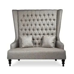 Bride and Groom Throne Loveseat - Taupe