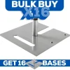 BULK BUY! (16) Pro & EZ Series - 18in x 18in Heavy Duty Base w/ 6" x 2" Pin (Up to 14ft)